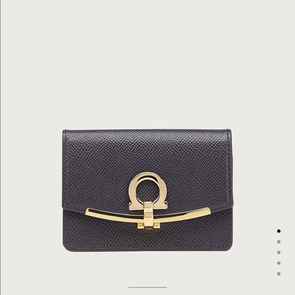 SALVATORE FERRAGAMO gancino clip coin pouch BLUE